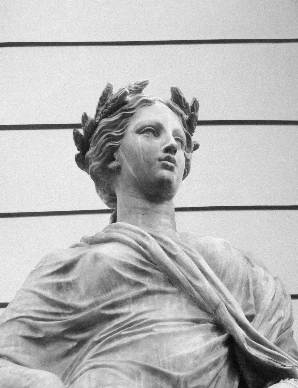 classic marble statue in black and white